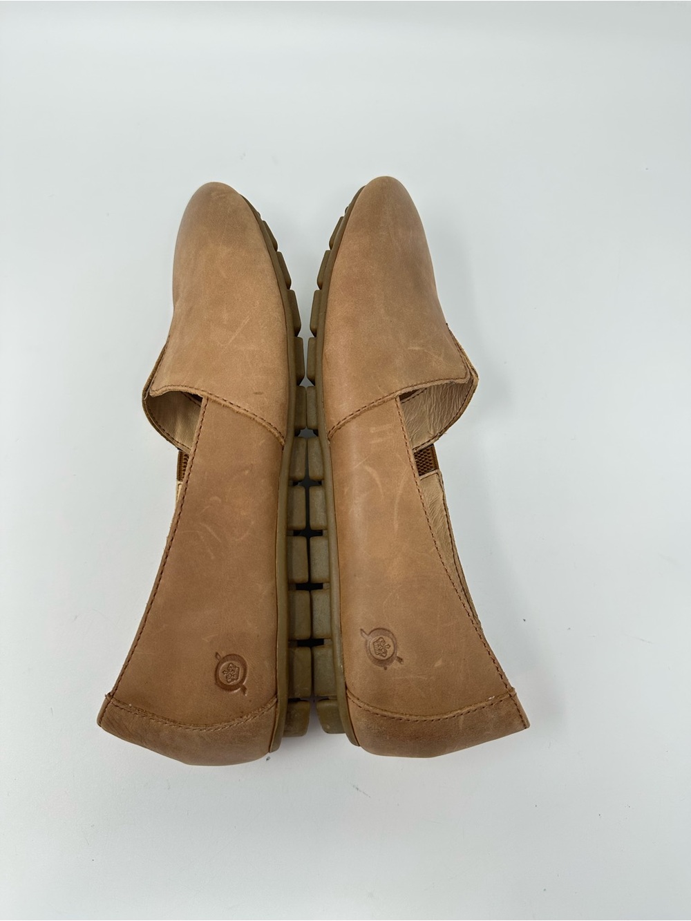 Born Sebra Brown Leather Flat with Cautioned Sole Women's Size 8W - Picture 5 of 15